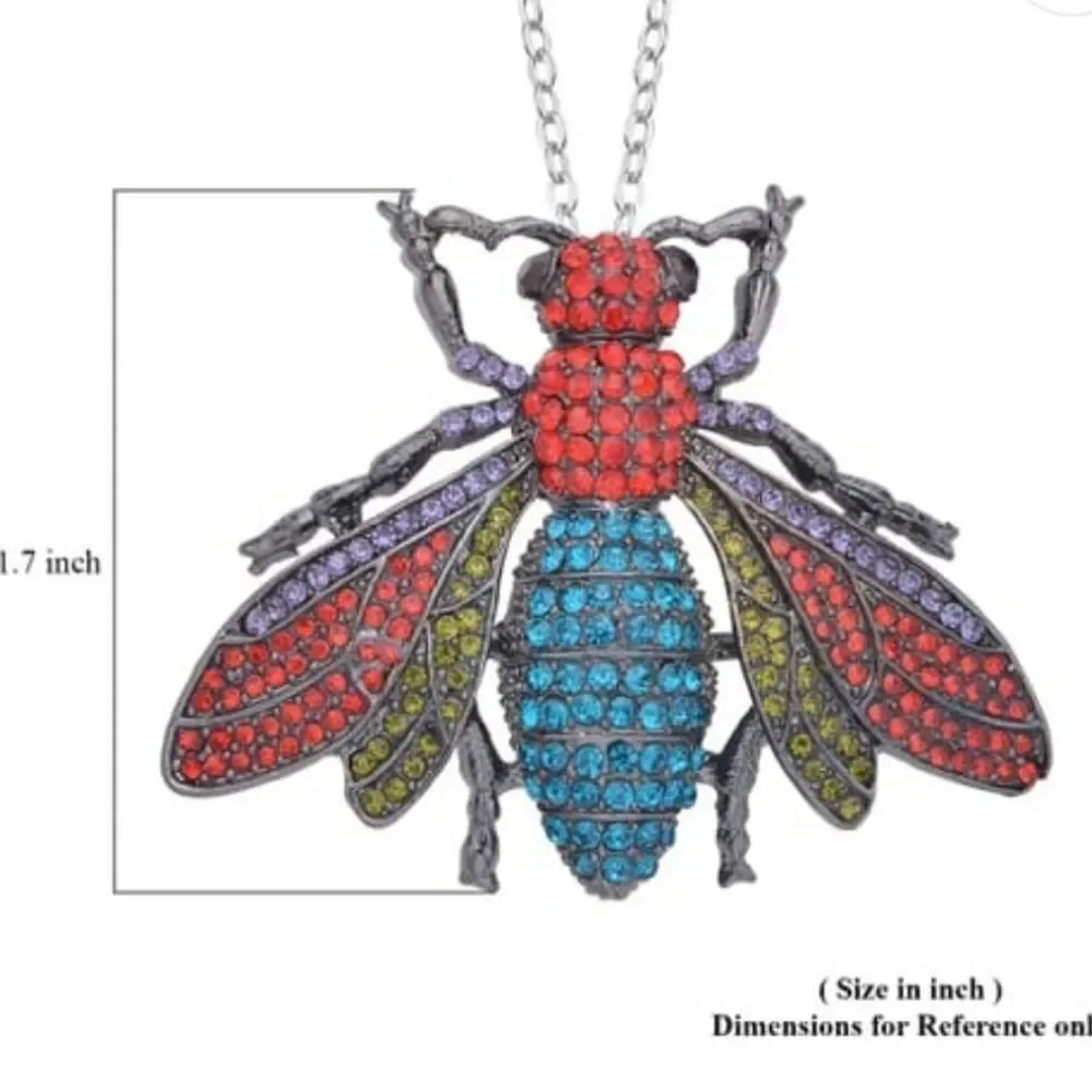 Crystal Housefly Brooch and Necklace‎
